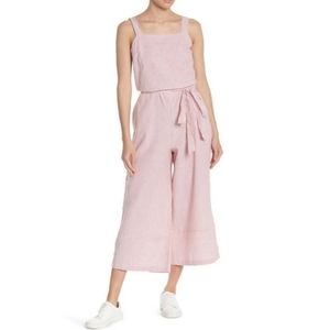 BeachlunchLounge Talia Wide ankle Crop Jumpsuit Linen